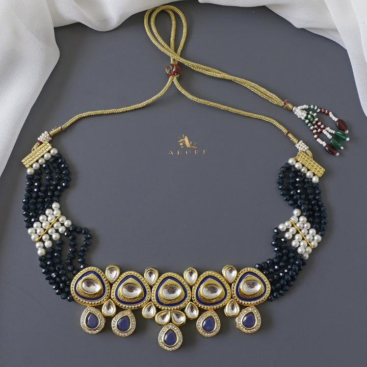 Neima Onyx Kundan Choker With Earring