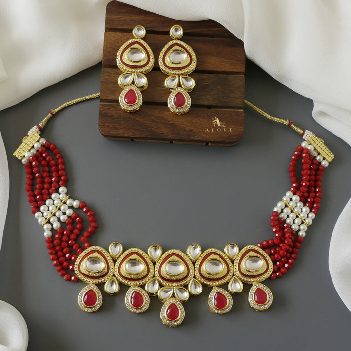 Neima Onyx Kundan Choker With Earring