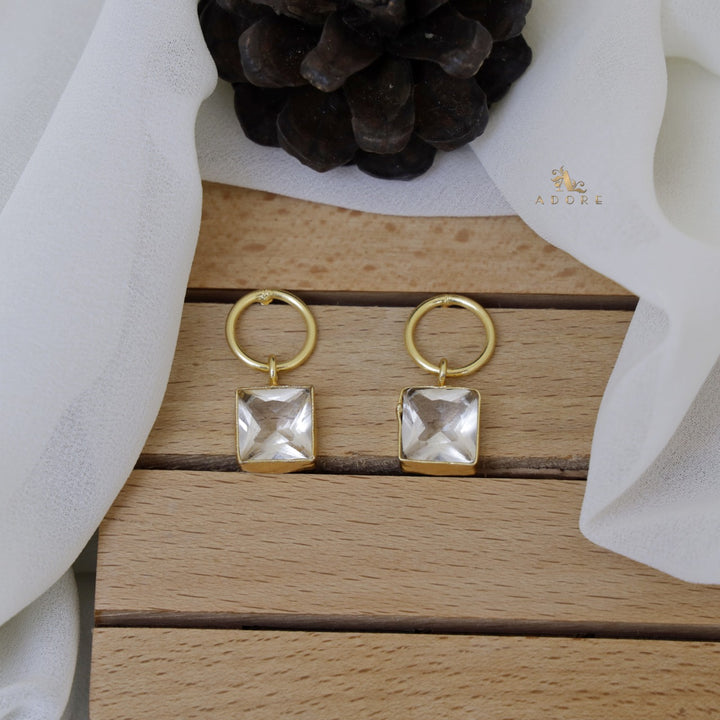 Asin Circle Glossy Square Earring