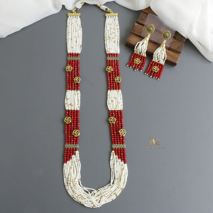 Penelopa Onyx Long Neckpiece With Earring