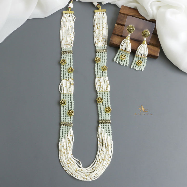 Penelopa Onyx Long Neckpiece With Earring