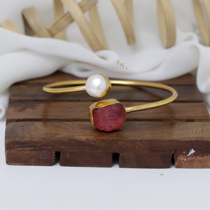 Libra Dyed Stone + Pearl Bangle