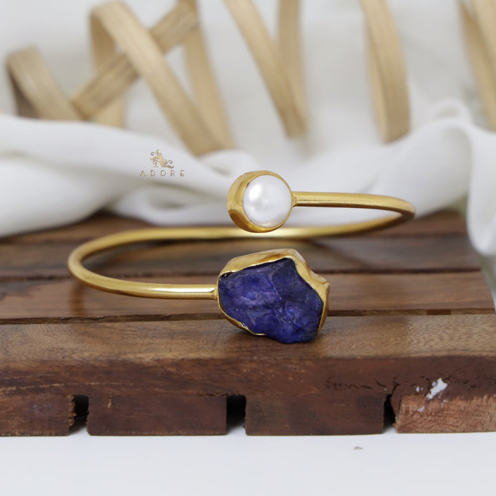 Libra Dyed Stone + Pearl Bangle