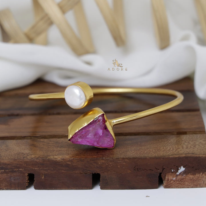 Libra Dyed Stone + Pearl Bangle