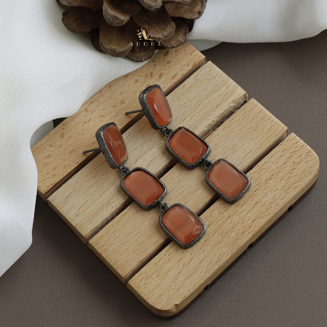 Sapphira Glossy Rectangle Earring