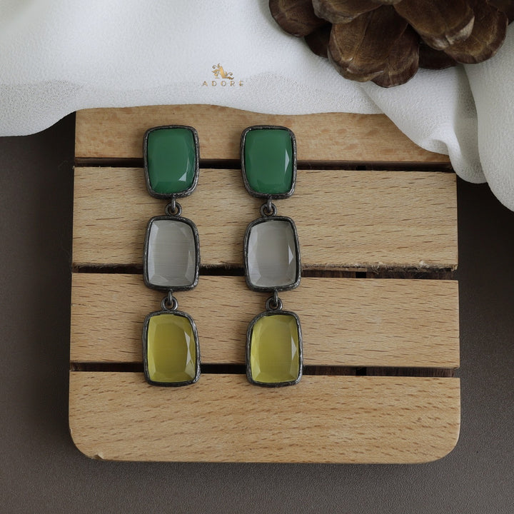 Sapphira Glossy Rectangle Earring