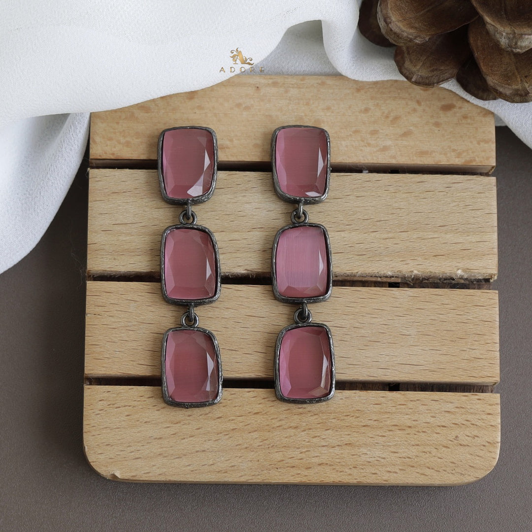 Sapphira Glossy Rectangle Earring