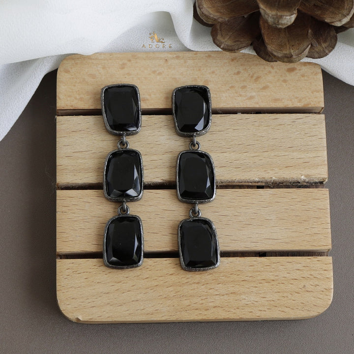 Sapphira Glossy Rectangle Earring