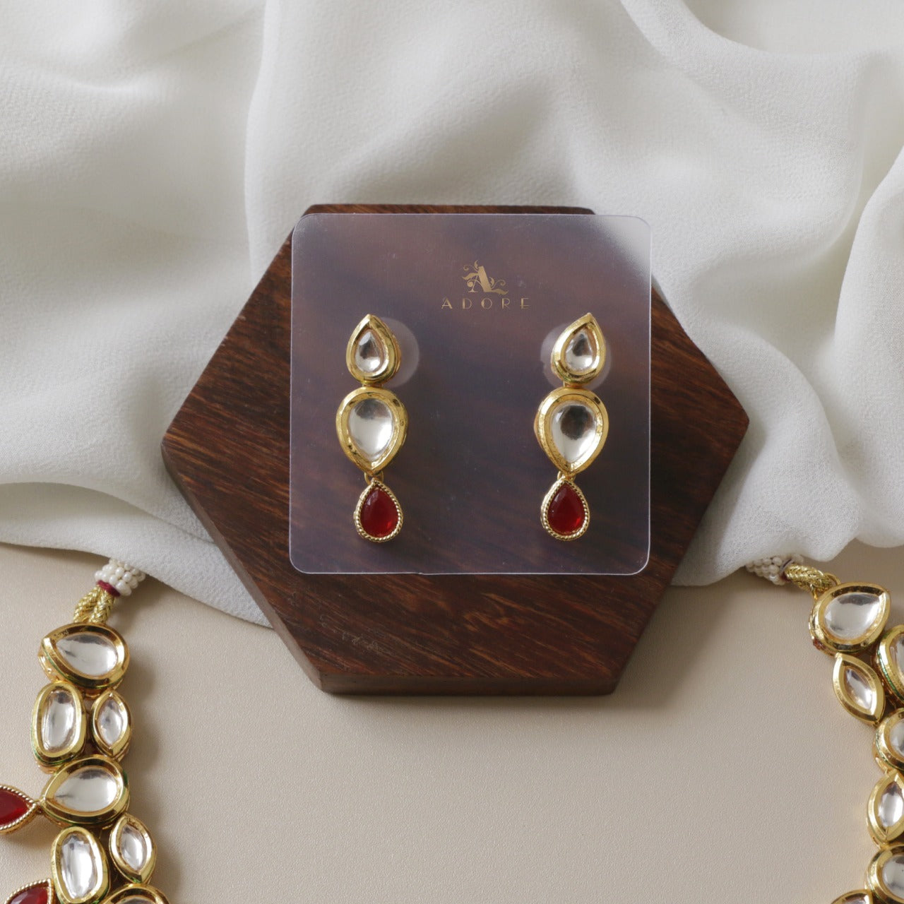 Meena Kundan Neckpiece With Earring