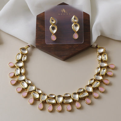 Meena Kundan Neckpiece With Earring