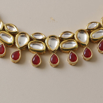 Meena Kundan Neckpiece With Earring
