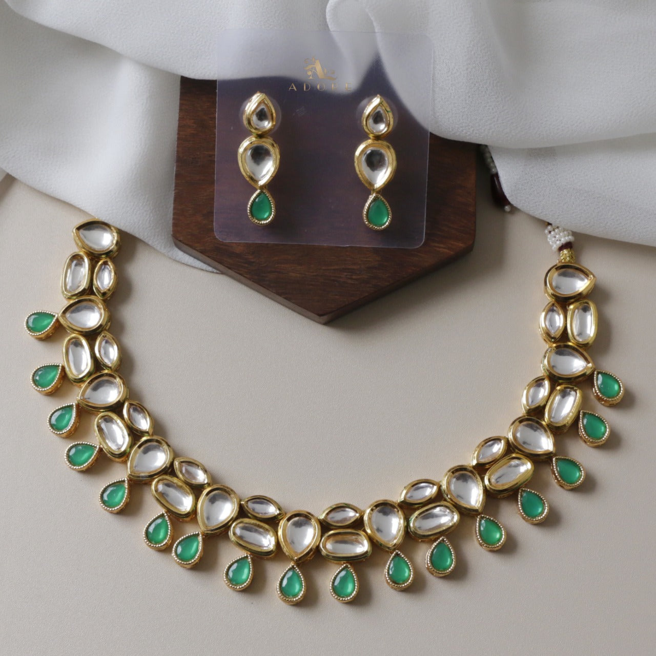 Meena Kundan Neckpiece With Earring