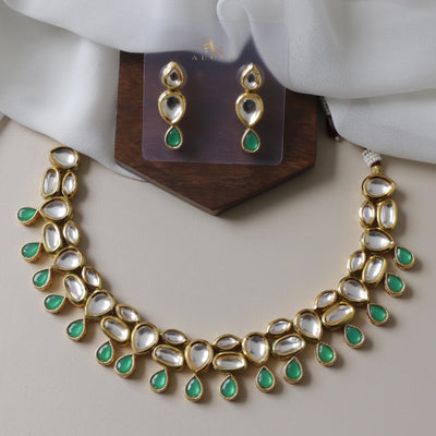 Meena Kundan Neckpiece With Earring