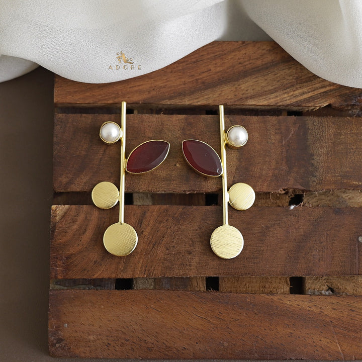 Ezro Raw Stone Pearl Earring