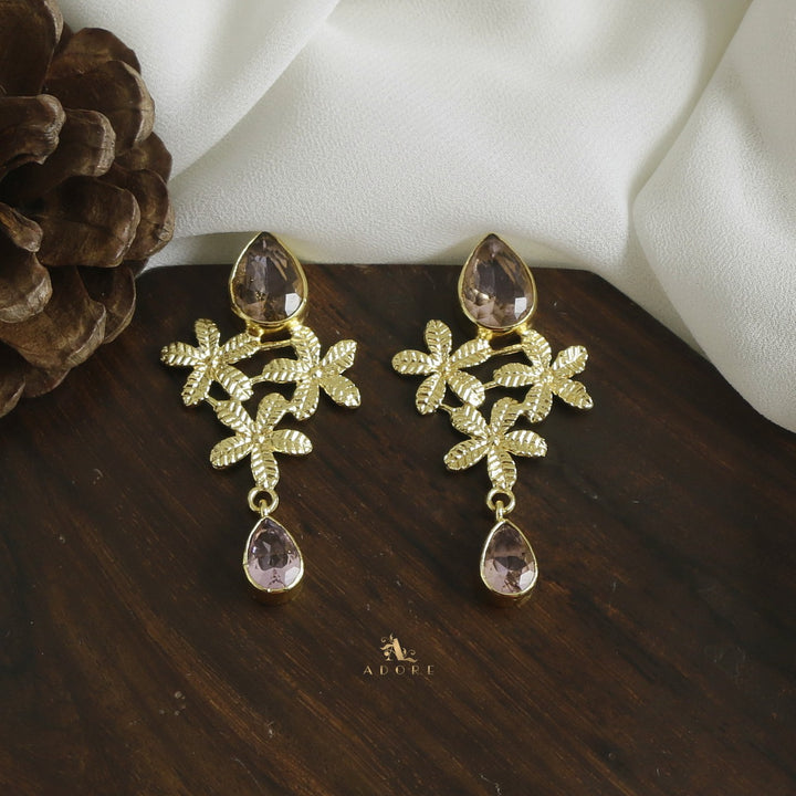 Rupasi Tri Flower Glossy Earring
