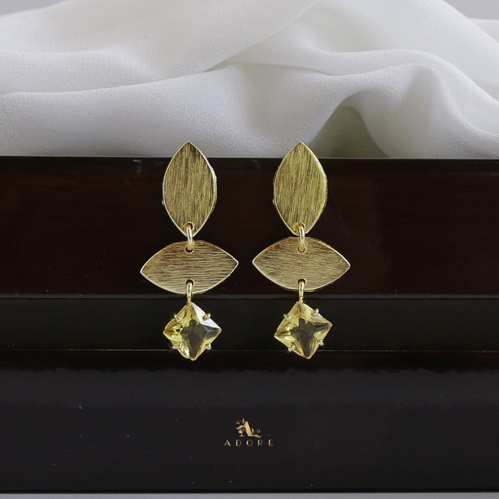 Heera Dual Golden Leaf Glossy Earring