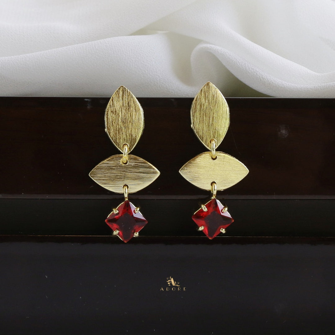 Heera Dual Golden Leaf Glossy Earring