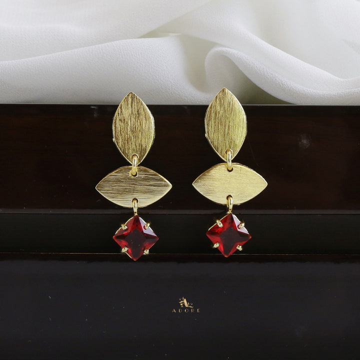 Heera Dual Golden Leaf Glossy Earring