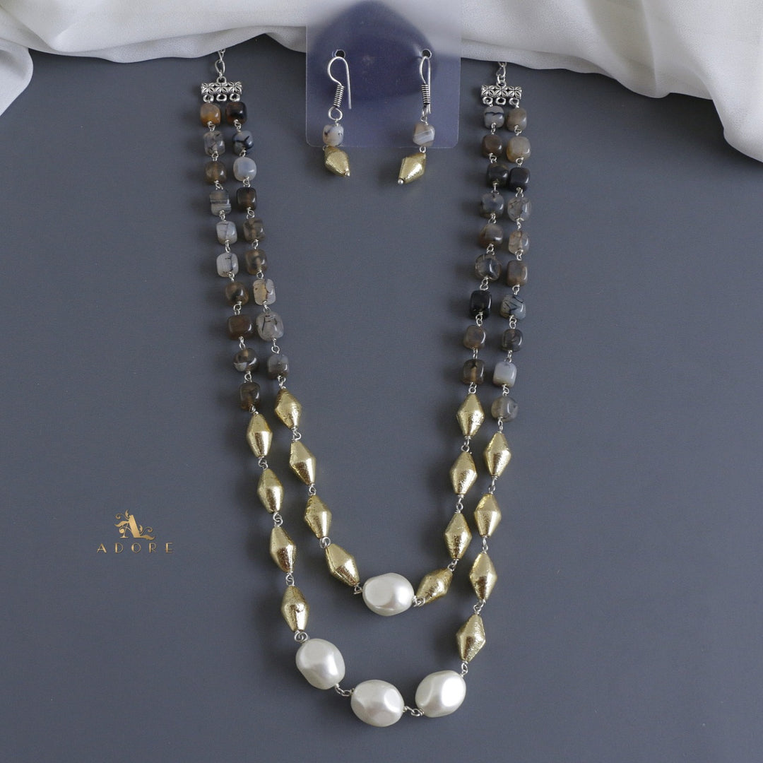 Keiyona Two Layer Neckpiece With Earring