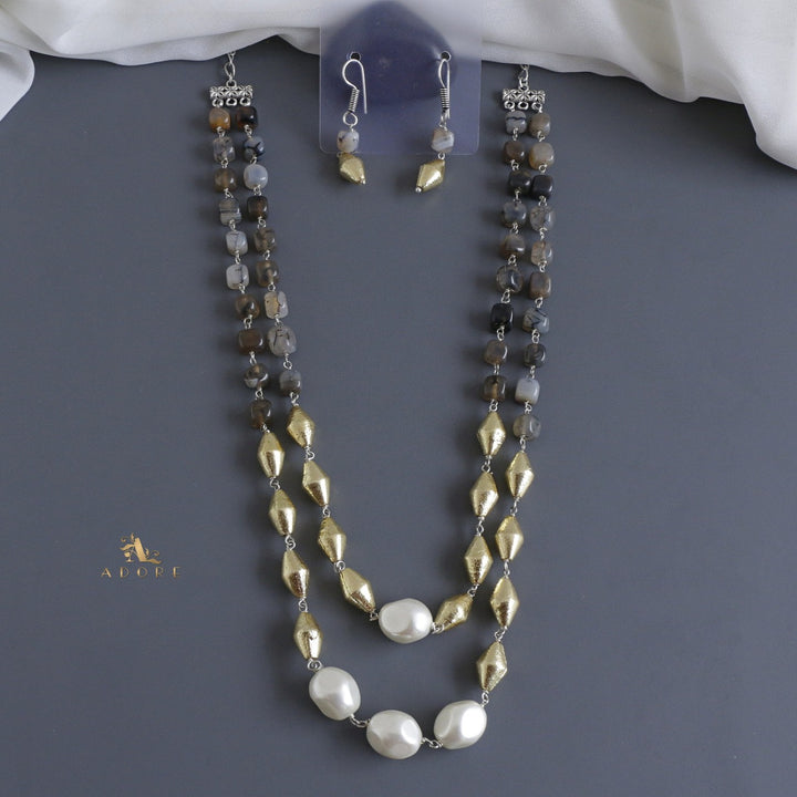 Keiyona Two Layer Neckpiece With Earring