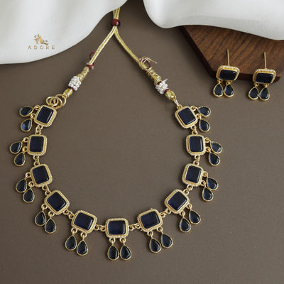 Firouz Glossy Short Neckpiece With Earring