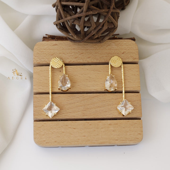 Triga Glossy Diamond Drop Earring