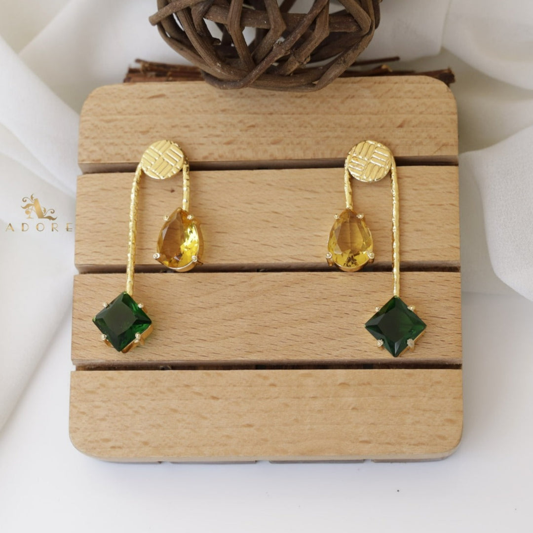 Triga Glossy Diamond Drop Earring