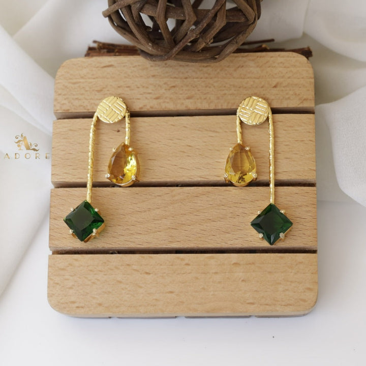 Triga Glossy Diamond Drop Earring