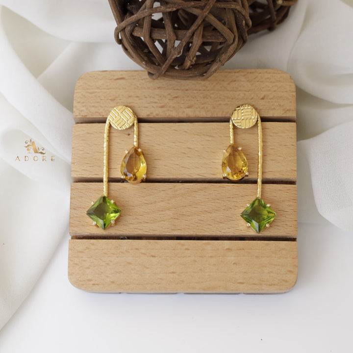 Triga Glossy Diamond Drop Earring