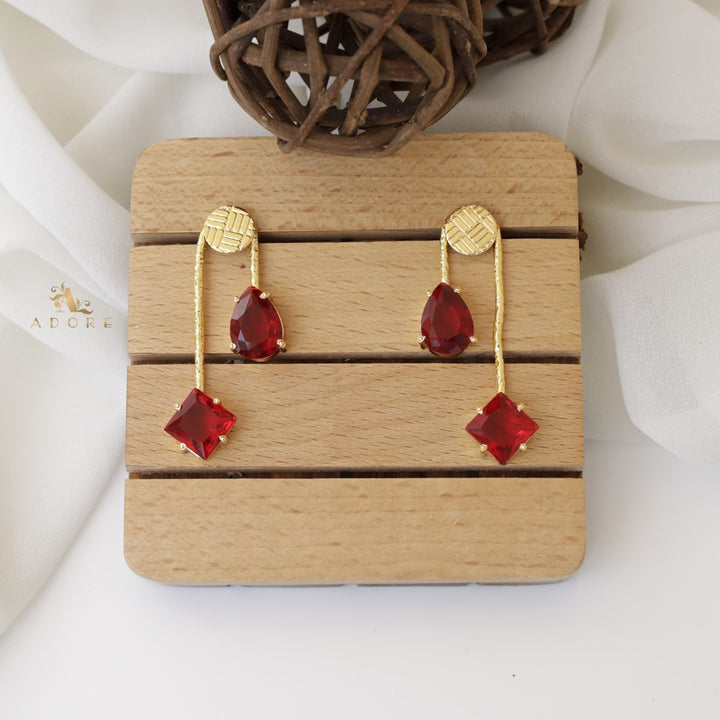 Triga Glossy Diamond Drop Earring