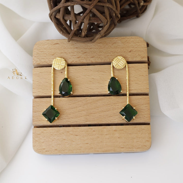 Triga Glossy Diamond Drop Earring
