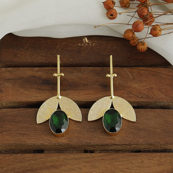 Minara Dual Golden Leaf Earring