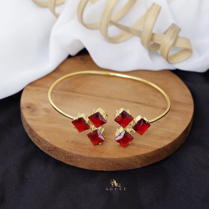 Yuna 6 Stone Square Glossy Bangle
