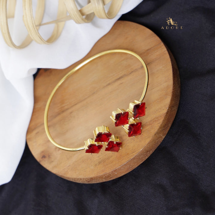 Yuna 6 Stone Square Glossy Bangle