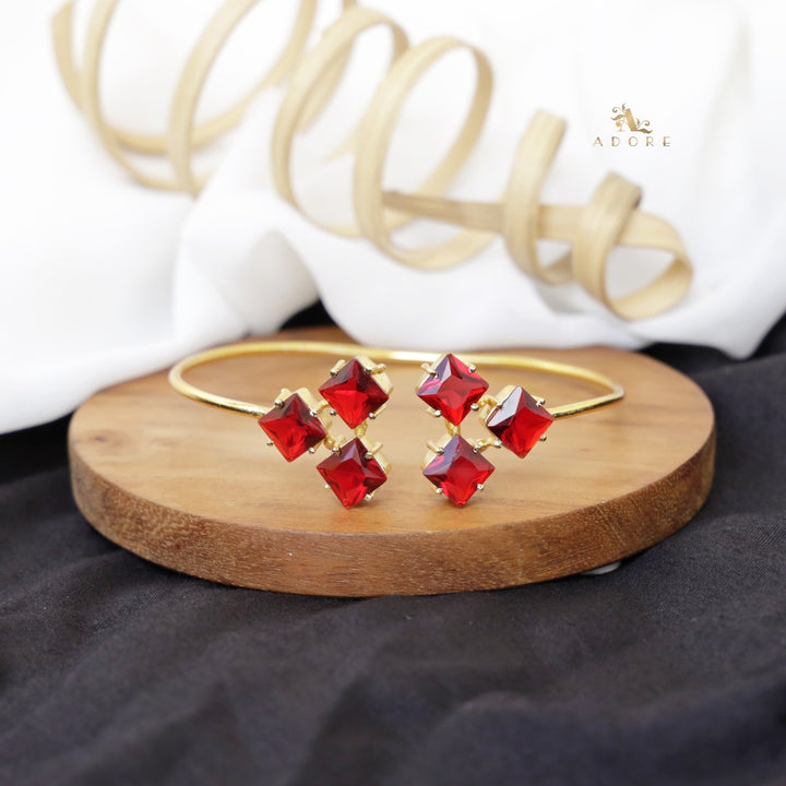 Yuna 6 Stone Square Glossy Bangle