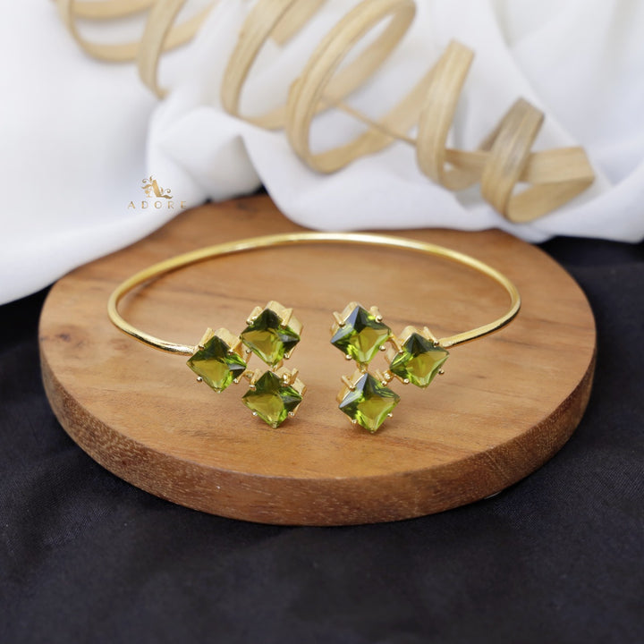 Yuna 6 Stone Square Glossy Bangle