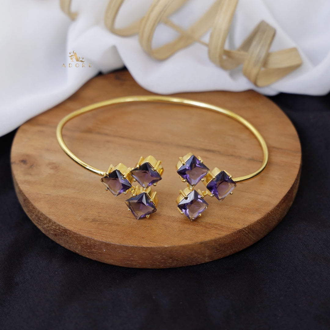 Yuna 6 Stone Square Glossy Bangle