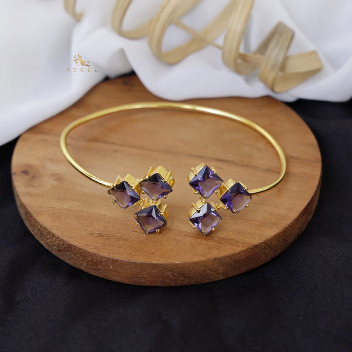 Yuna 6 Stone Square Glossy Bangle
