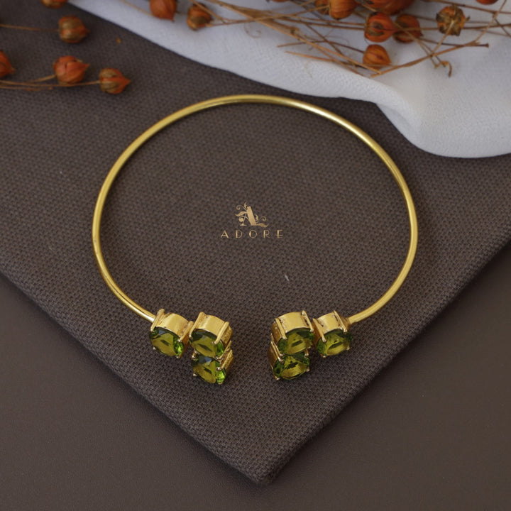 Yuna 6 Stone Circle Glossy Bangle