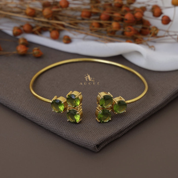 Yuna 6 Stone Circle Glossy Bangle