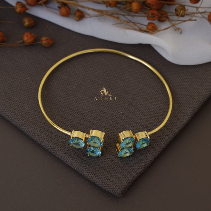Yuna 6 Stone Circle Glossy Bangle