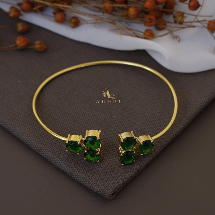 Yuna 6 Stone Circle Glossy Bangle