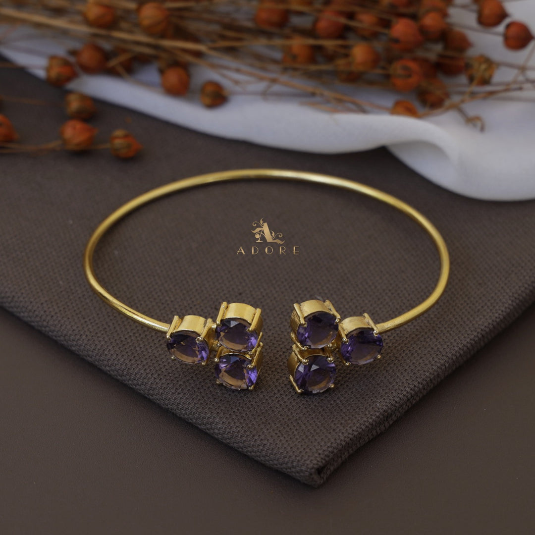 Yuna 6 Stone Circle Glossy Bangle