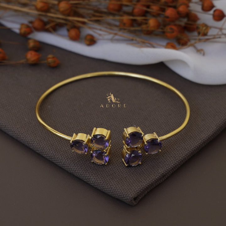 Yuna 6 Stone Circle Glossy Bangle