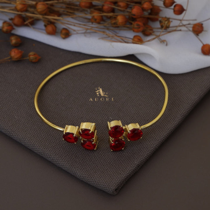 Yuna 6 Stone Circle Glossy Bangle