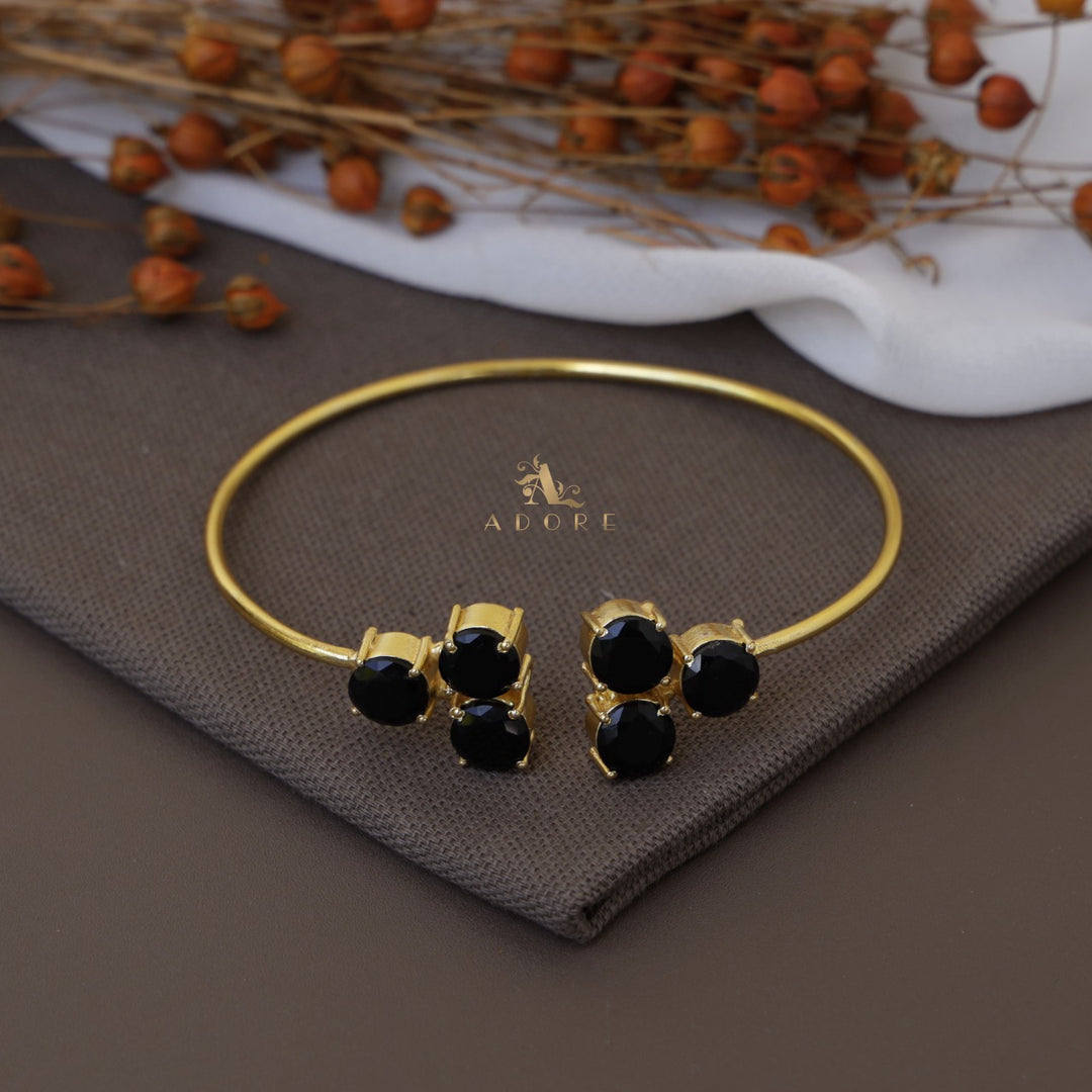 Yuna 6 Stone Circle Glossy Bangle