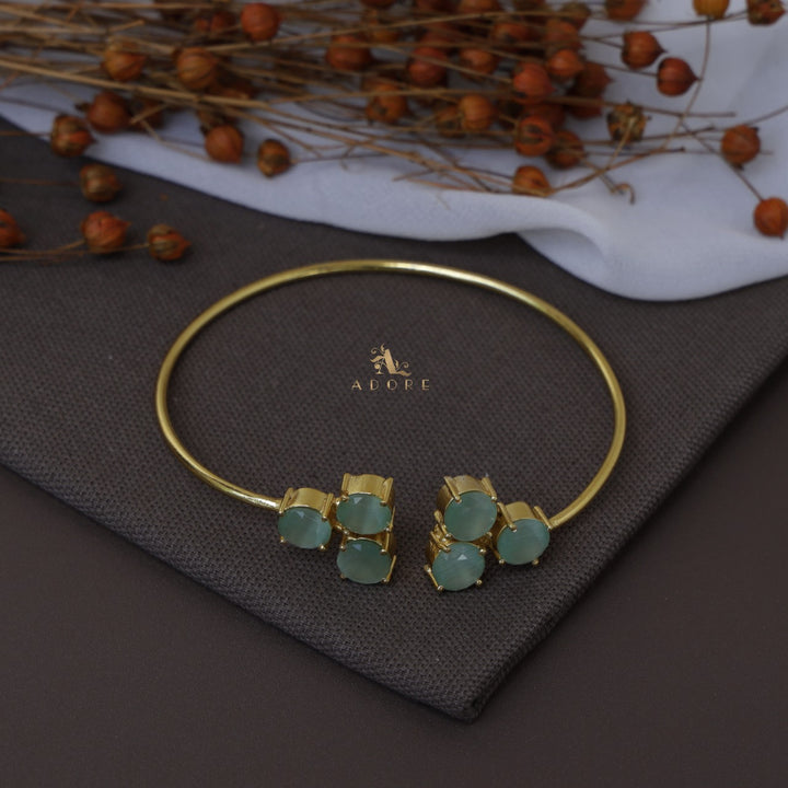Yuna 6 Stone Circle Glossy Bangle