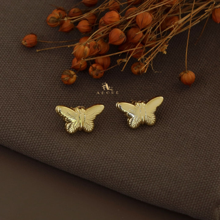 Golden Butterfly Stud