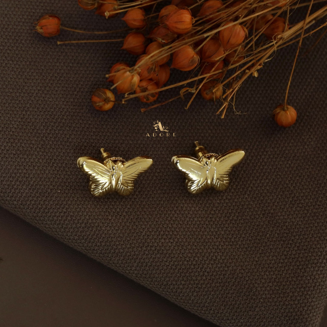 Golden Butterfly Stud