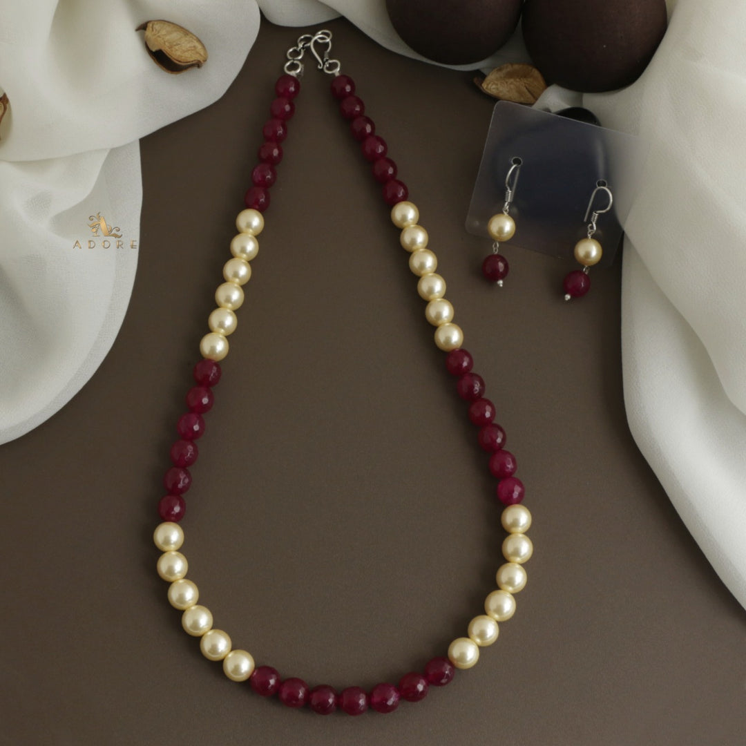 Orbia Pearl Single Layer Neckpiece With Earring